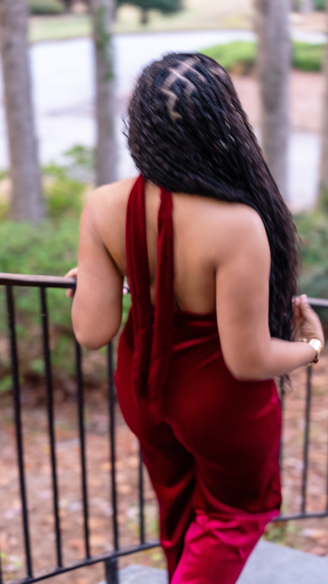 The Baddie Bundle - Wine Down Halter Jumpsuit